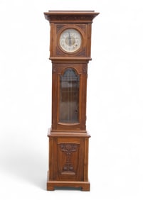 Tall Case Walnut Cabinet Clock