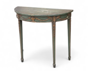 Painted French Style Demi-Lune Table