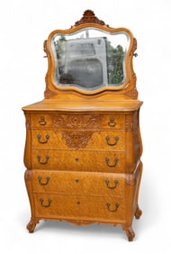 Birds Eye Maple Bureau w/ Mirror