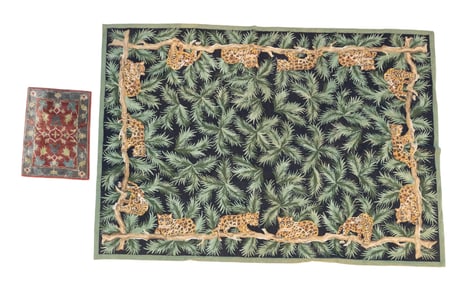 Cheetah Hooked Rug, Small Floral Rug