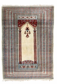 Knotted Turkish Prayer Rug