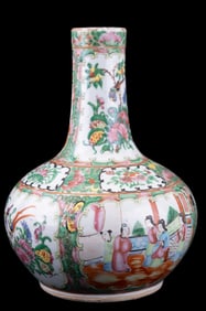 Chinese Famille Rose Porcelain Bottle Vase