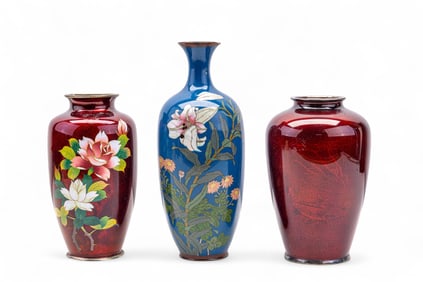 Japanese Cloisonne Vases (3)