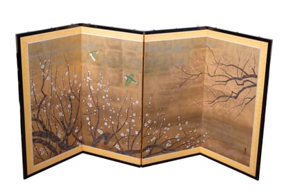 Japanese 4-Panel Folding Screen