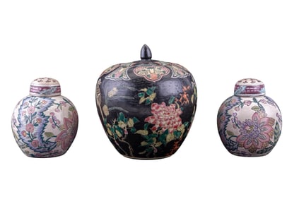 Famille Noir and H.F.P. Macau Ginger Jars