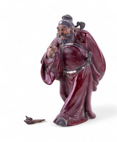 Chinese Zhong Kui Shiwan Mud Man Statuette