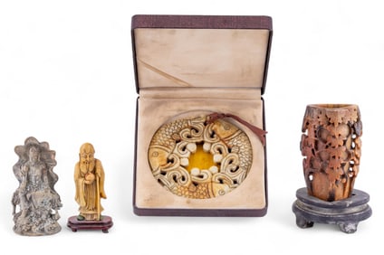 Carved Nephrite and Bronze Bodhisattva
