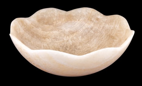 Carved and Polished White Onyx Sink Basin