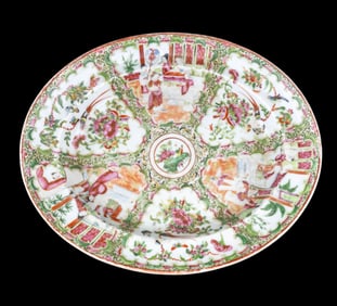 Famille Rose Oval Deep Platter