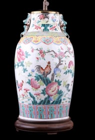 19C Famille Verte Asian Lamp
