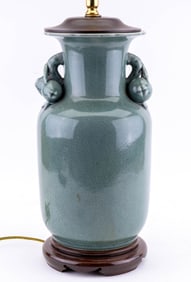 Asian Celadon Vase Lamp
