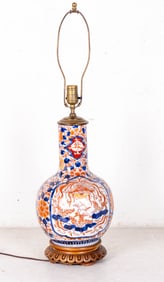 19C Japanese Imari Porcelain Vase Lamp