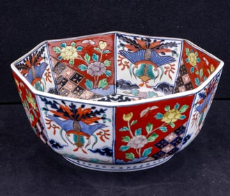 Imari Porcelain Deep Octagonal Bowl