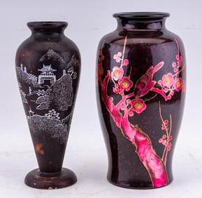 Japanese Ceramic and Metal Vases (2)