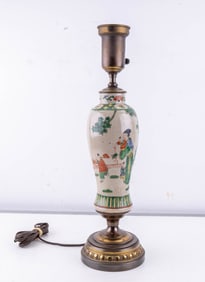 Vintage Chinese Baluster Porcelain Lamp