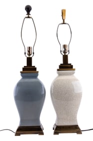 Chinese Crazed Porcelain Table Lamps (2)