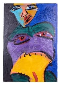 Signed Modernist Oil on Canvas, Female
