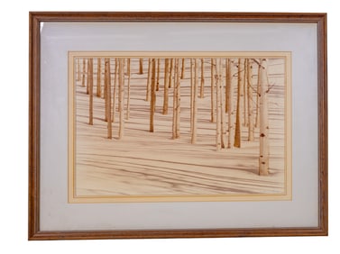 Large Framed Water Color Landscape Signed
