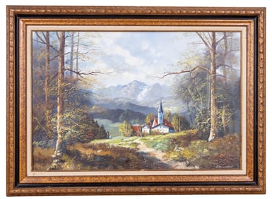 Signed O/C Apline Landscape, Baumann