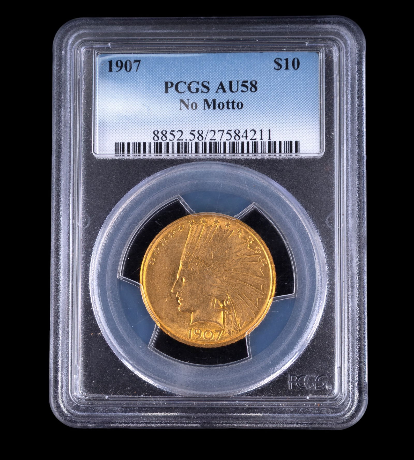 U.S. Indian Head Eagle $10 Gold Coin (1907, NM)