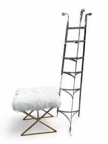 MC/Hollywood Regency Chrome Basket Stand