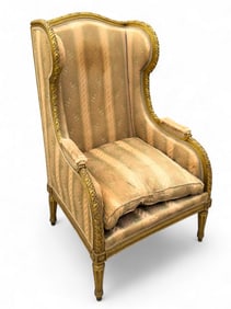 French Empire Carved & Gilded Wingchair