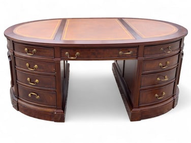 Flame Mahogany Partners Desk (3 Part)