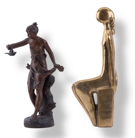 2 Statuettes w/ 1 attr. Ferrand, 1 Assour