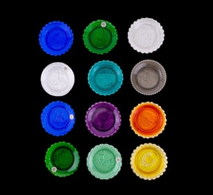 Sandwich Glass Cup Plates