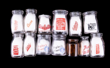 13 Vintage Dairy Creamers w/ Logos