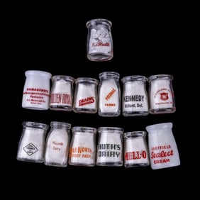13 Vintage Dairy Creamers w/ Logos