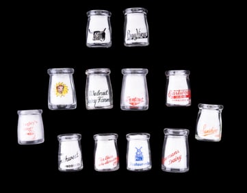 12 Vintage Dairy Creamers w/ Logos