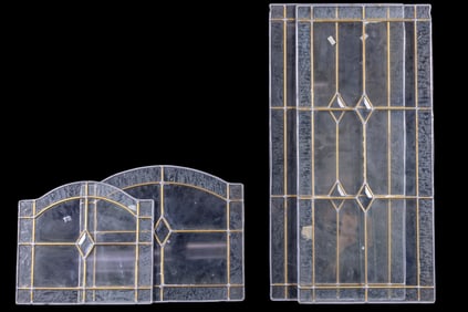 4 Transom Windows, Cut and Frosted Leaded Glass