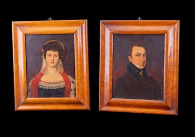 19C Portrait Paintings (Pair, with Provenance)