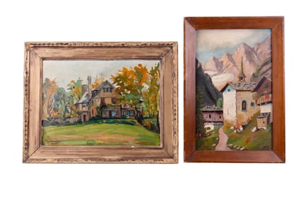 Vintage Oil on Board Paintings (3)