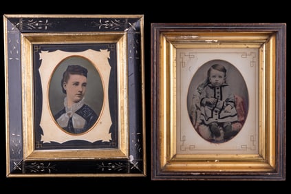 Hand Colored Portrait Photographs, Fine Antique