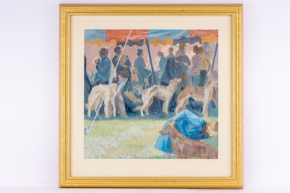 Dog Show-Pastel On Artist Board unsigned