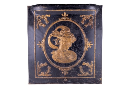 19C Pressed Metal Fireplace Panel