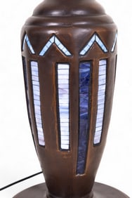 Bronze Slag Glass Mosaic Table Lamp