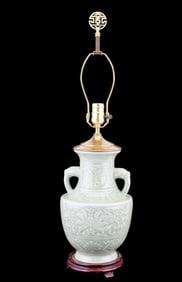 Vintage Celadon Table Lamp