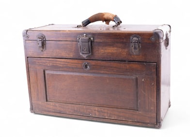 Antique Union Solid Oak Mechanist Chest