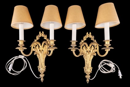 Gilt 2-Light Wall Sconces