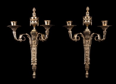 Neoclassical 2-Light Wall Sconces
