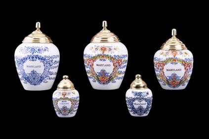 Lidded Porcelain Tobacco Jars