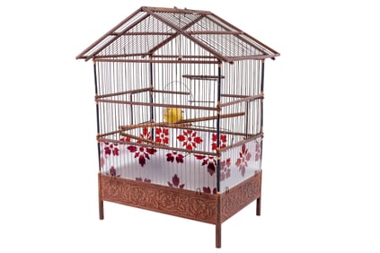 Unusual Asian Carved Antique Birdcage