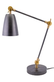 Adjustable Black & Brass Task Lamp