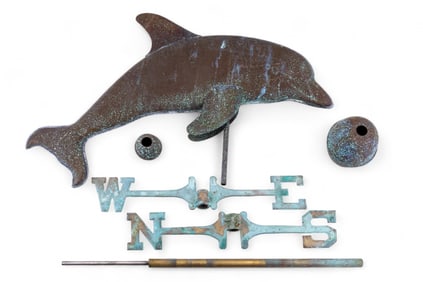 Copper Dolphin Weathervane with Directionals