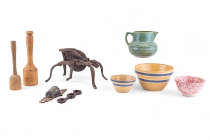 Early Pfaltzgraff, Yellow Ware, Iron Cherry Pitter