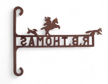 Antique Cast Iron Equestrian Gate Sign