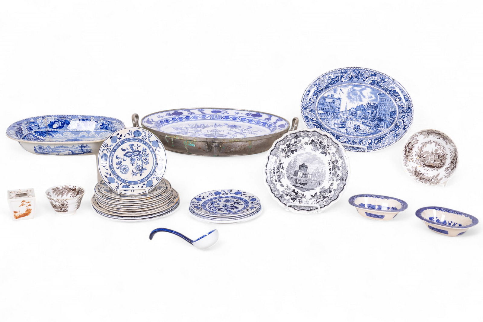 English Transferware Grouping w/ Platters (1 of 19)